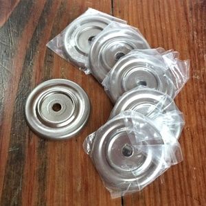 New Knob Backplates Satin Nickel Set of 6
